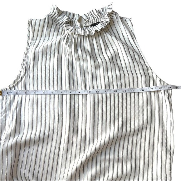 Banana Republic Striped Drama Neck Ruffled Striped Blouse small - Picture 9 of 10